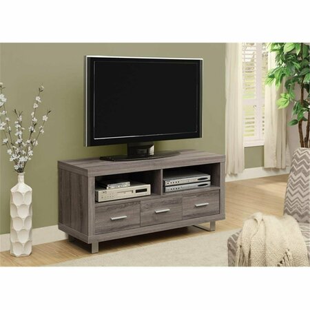 DAPHNES DINNETTE Dark Taupe Reclaimed-Look 48 L in. Tv Console With 3 Drawers DA1598563